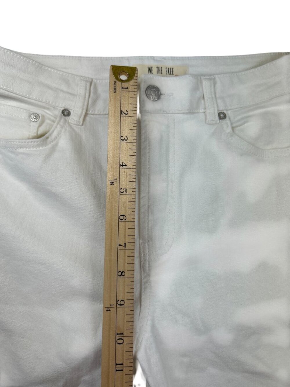SALE!We The Free White Embroidered Jeans Size 31 Floral Cutout Frayed Hem - Picture 5 of 12